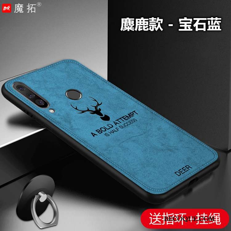 Huawei P30 Lite Coque De Téléphone Étui Modèle Fleurie Anneau Protection Noir