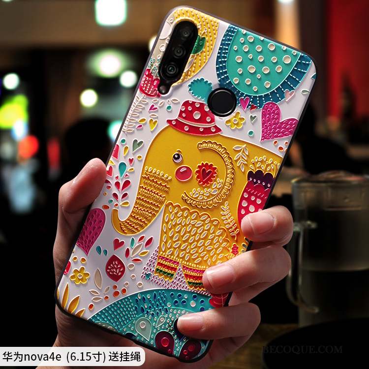 Huawei P30 Lite Coque Fluide Doux Ornements Suspendus Tout Compris Étui Créatif Marque De Tendance