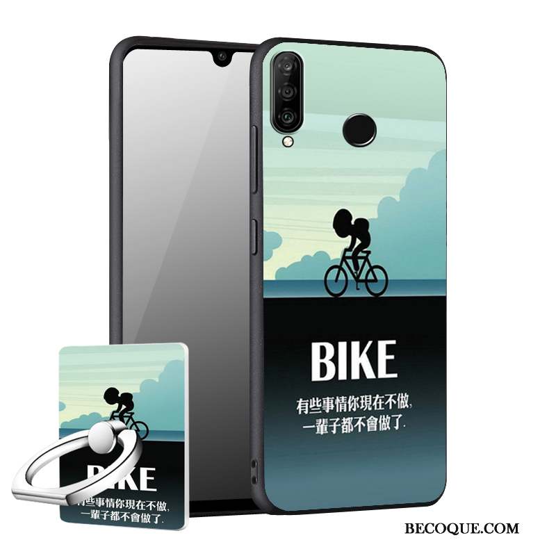 Huawei P30 Lite Coque Incassable Fluide Doux Étui Bleu Délavé En Daim Tout Compris