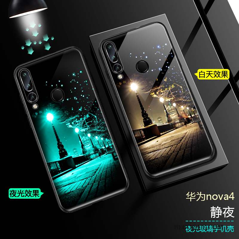 Huawei P30 Lite Coque Lumineuses Protection Tout Compris Créatif Marque De Tendance Noir