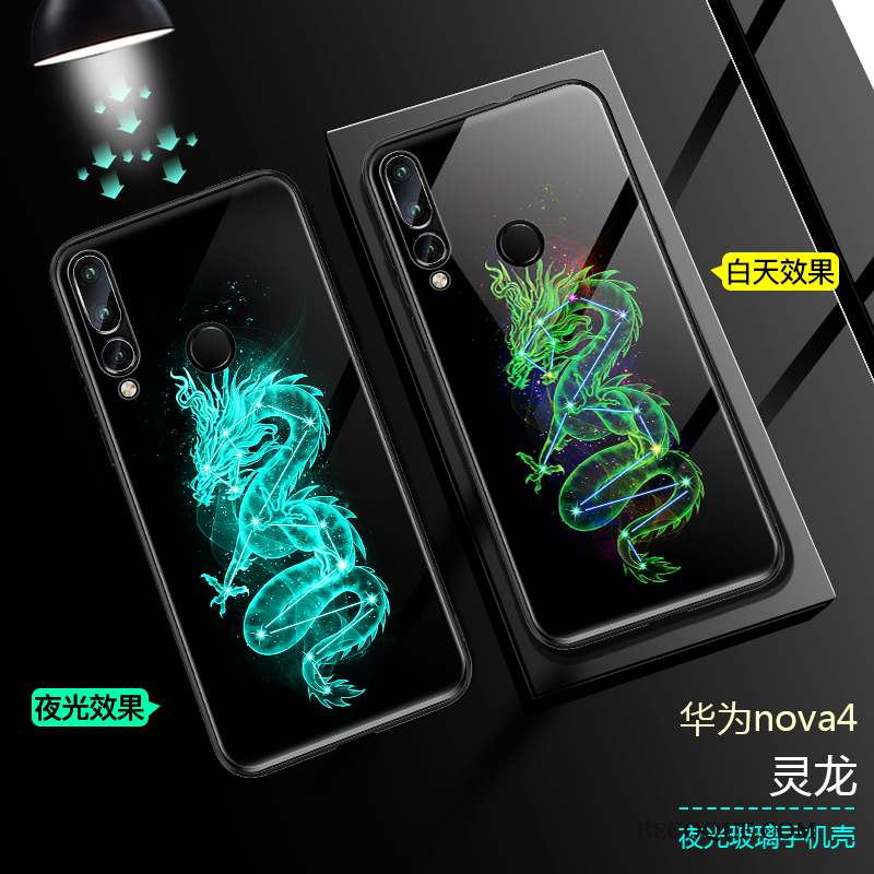 Huawei P30 Lite Coque Lumineuses Protection Tout Compris Créatif Marque De Tendance Noir