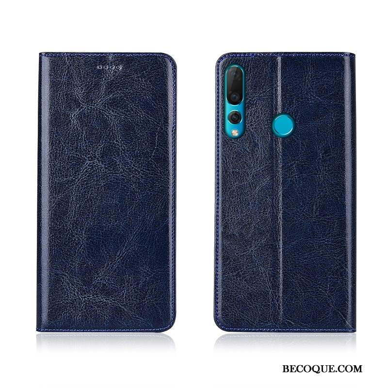 Huawei P30 Lite Coque Modèle Fleurie Fluide Doux Bleu Clamshell Incassable Tout Compris