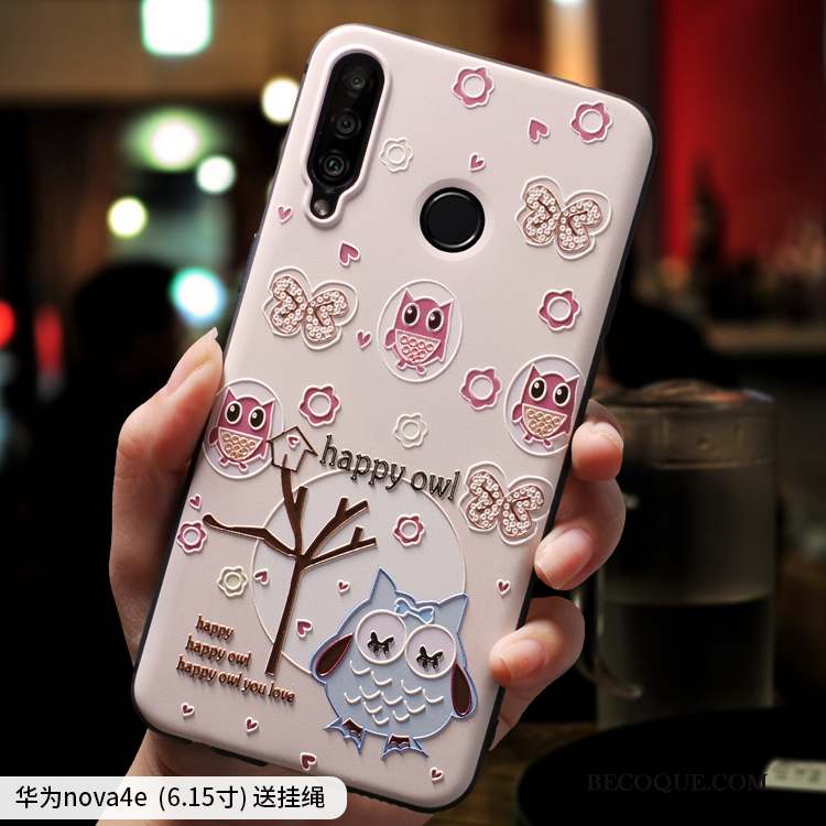 Huawei P30 Lite Coque Net Rouge Silicone Fluide Doux Protection Délavé En Daim Tout Compris