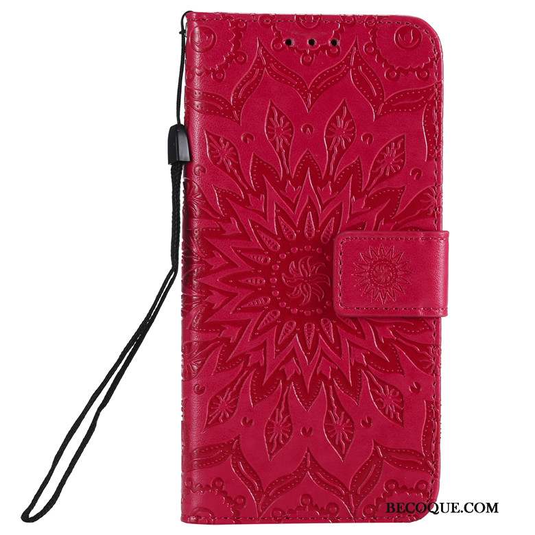 Huawei P30 Lite Coque Or Rose Protection Soleil Fleur Fluide Doux Étui En Cuir