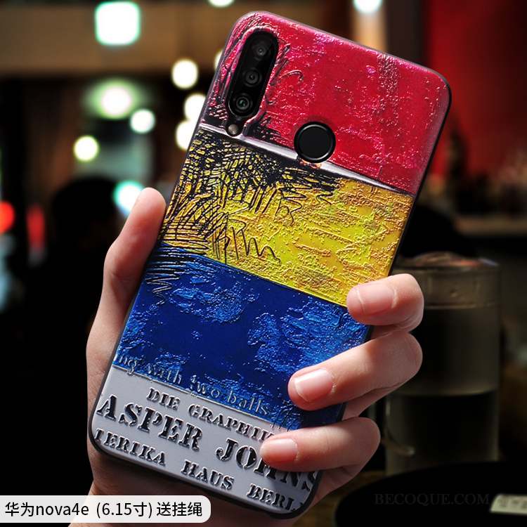 Huawei P30 Lite Coque Ornements Suspendus Personnalité Délavé En Daim Étui Mode Nouveau