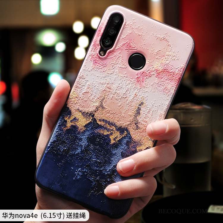 Huawei P30 Lite Coque Ornements Suspendus Personnalité Délavé En Daim Étui Mode Nouveau