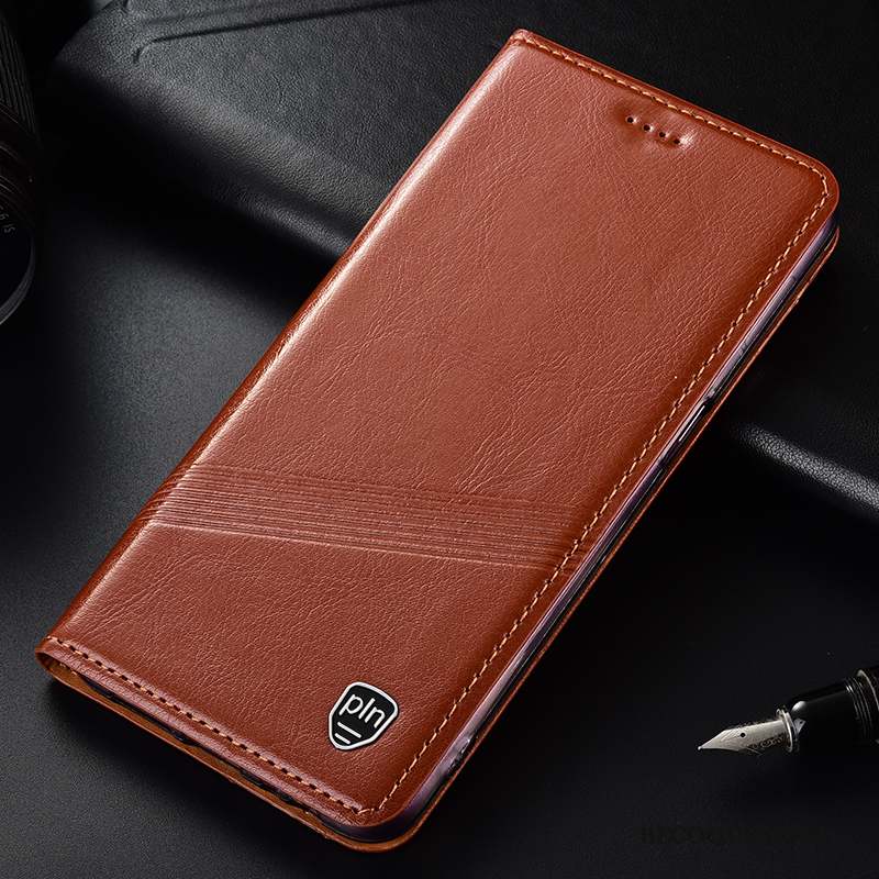 Huawei P30 Lite Coque Étui En Cuir Rouge Cuir Véritable Tout Compris Protection Téléphone Portable