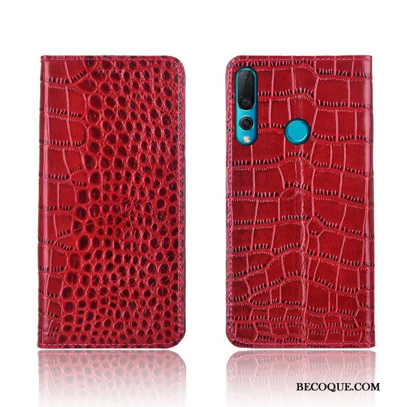 Huawei P30 Lite Crocodile Téléphone Portable Étui Incassable Cuir Véritable Coque