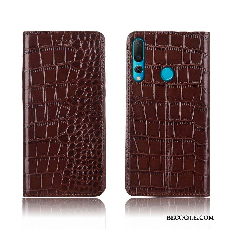 Huawei P30 Lite Crocodile Téléphone Portable Étui Incassable Cuir Véritable Coque