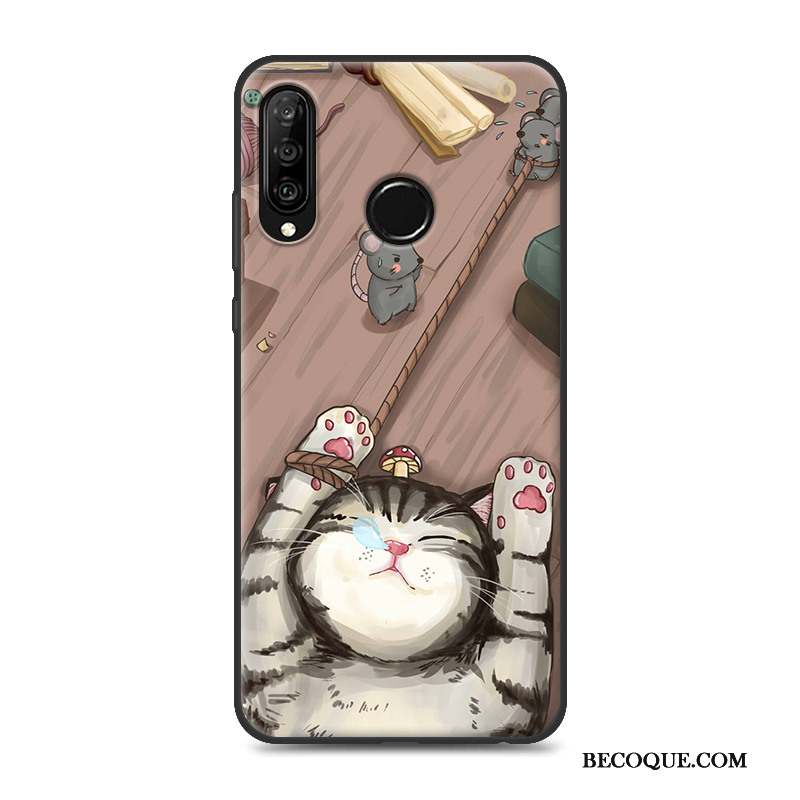 Huawei P30 Lite Fluide Doux Coque De Téléphone Incassable Silicone Ornements Suspendus Étui