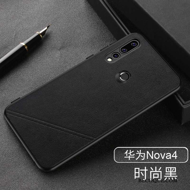 Huawei P30 Lite Légères Étui En Cuir Business Coque De Téléphone Tout Compris Noir