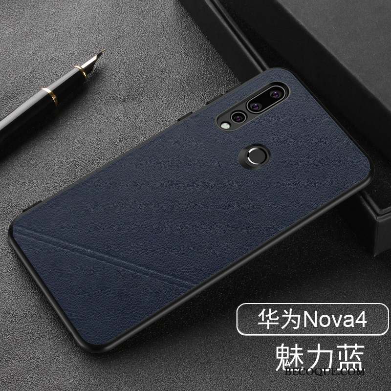 Huawei P30 Lite Légères Étui En Cuir Business Coque De Téléphone Tout Compris Noir