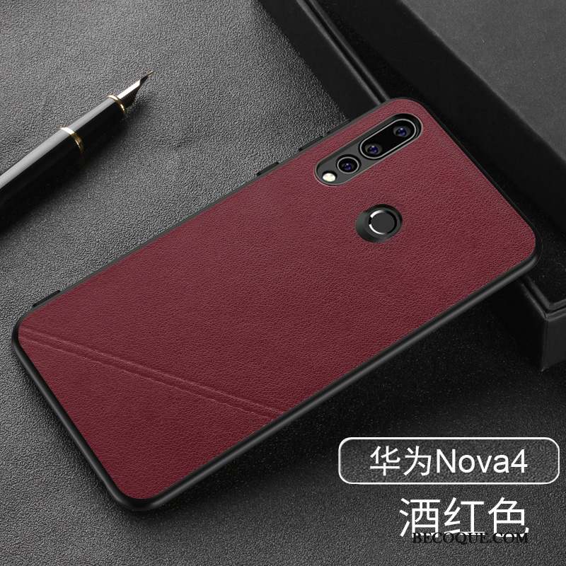 Huawei P30 Lite Légères Étui En Cuir Business Coque De Téléphone Tout Compris Noir