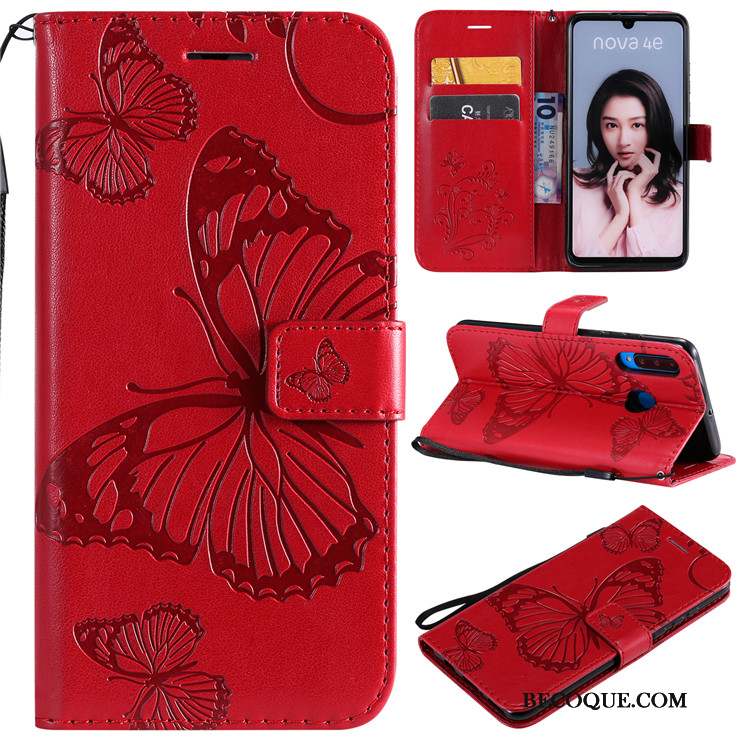 Huawei P30 Lite Or Rose Étui Coque Étui En Cuir De Téléphone Clamshell