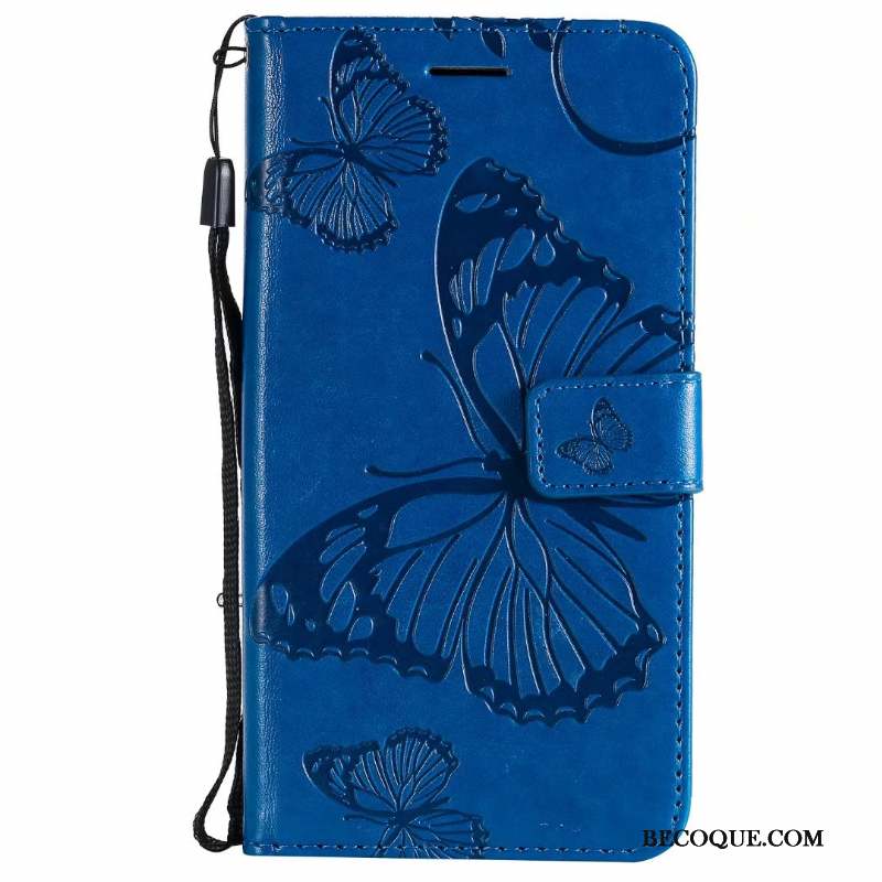 Huawei P30 Lite Ornements Suspendus Housse Portefeuille Bleu Étui En Cuir Coque De Téléphone