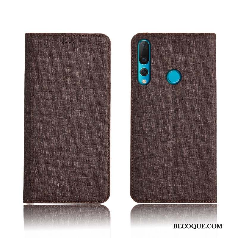 Huawei P30 Lite Protection Coque Lin Clamshell Nouveau Étui En Cuir