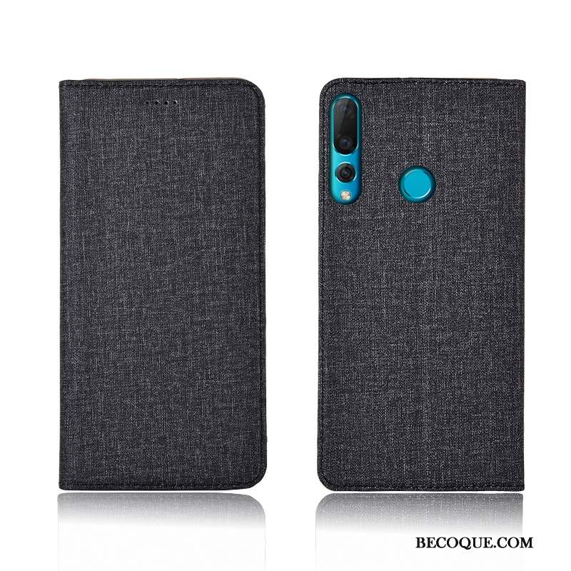 Huawei P30 Lite Protection Coque Lin Clamshell Nouveau Étui En Cuir