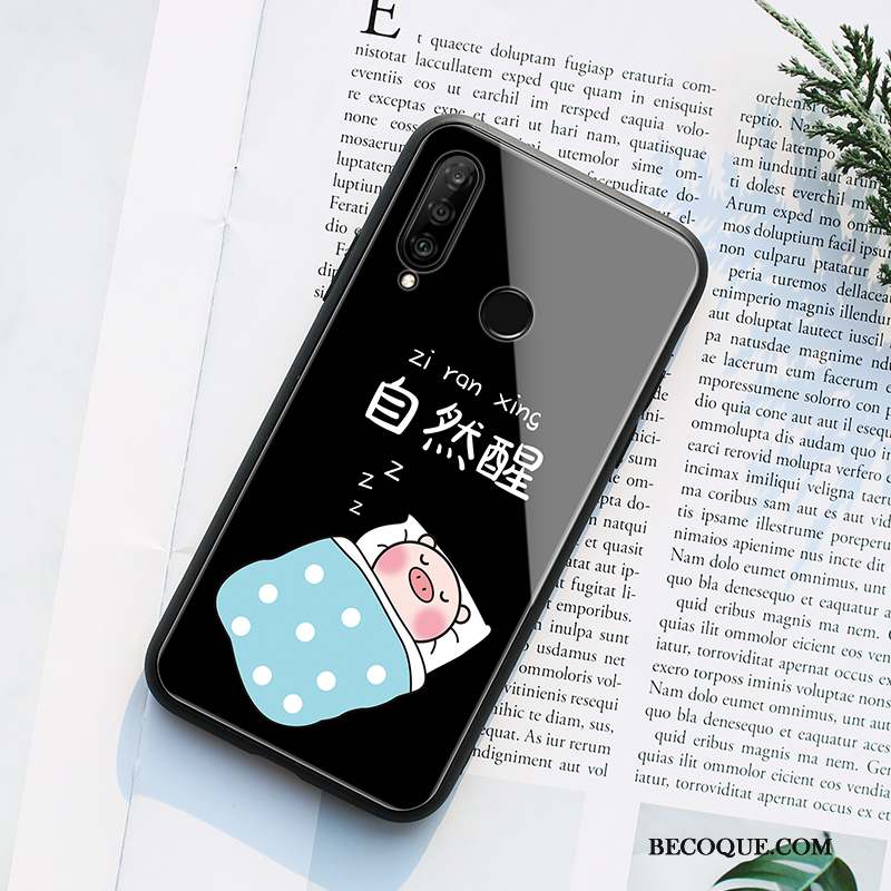 Huawei P30 Lite Étui Protection Coque Charmant Verre Amoureux