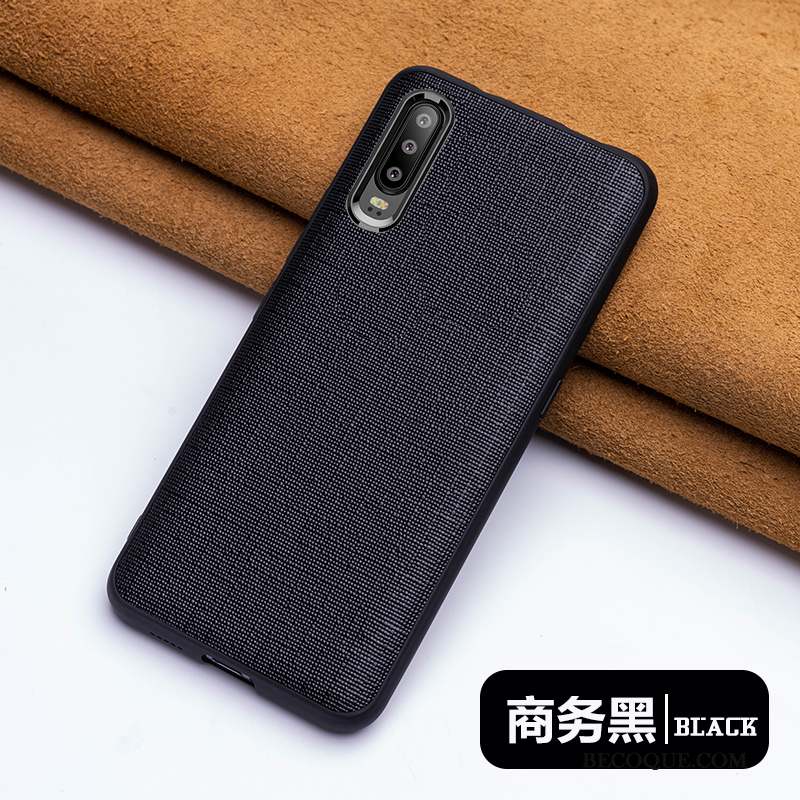 Huawei P30 Marque De Tendance Cuir Véritable Coque De Téléphone Mode Créatif Protection