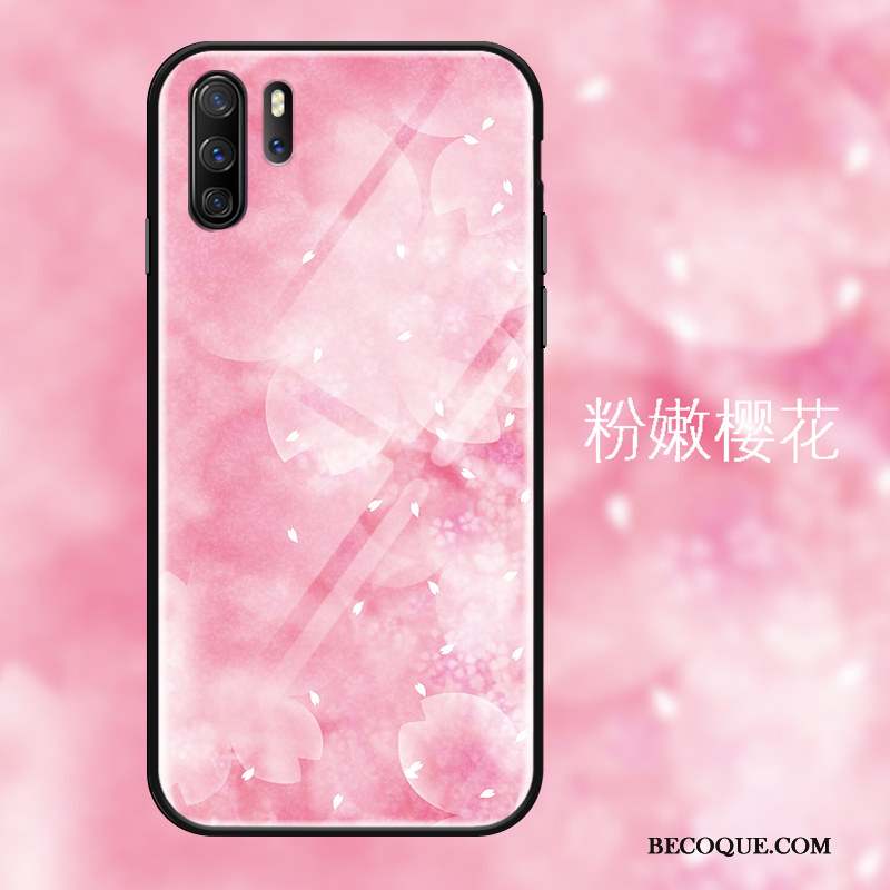 Huawei P30 Pro Bleu Silicone Personnalité Tendance Cœur Coque De Téléphone