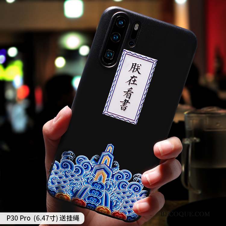 Huawei P30 Pro Coque Amoureux Incassable Silicone Personnalité Délavé En Daim Créatif