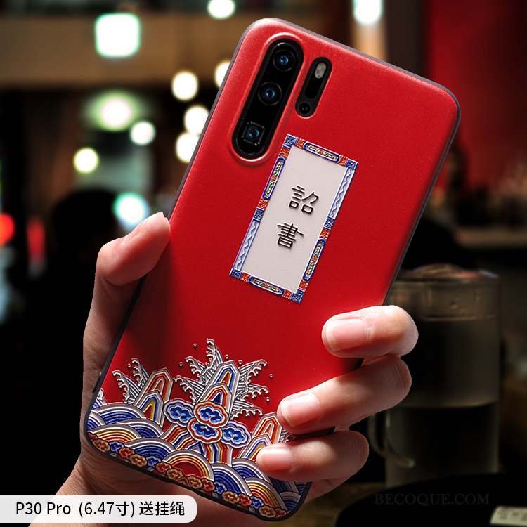 Huawei P30 Pro Coque Amoureux Incassable Silicone Personnalité Délavé En Daim Créatif