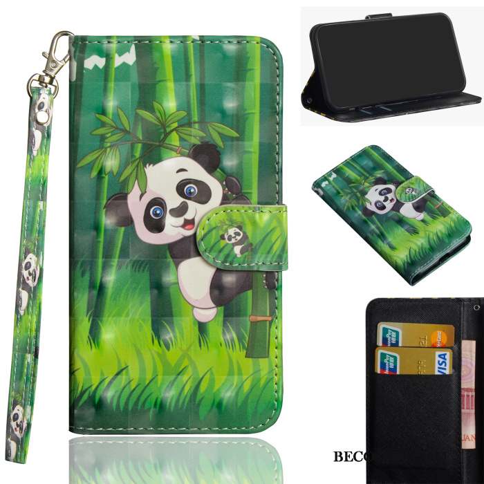 Huawei P30 Pro Coque Bleu Portefeuille Carte Étui En Cuir Peinture Housse