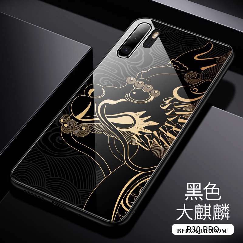 Huawei P30 Pro Coque Couvercle Arrière Très Mince Miroir Créatif Personnalité Verre