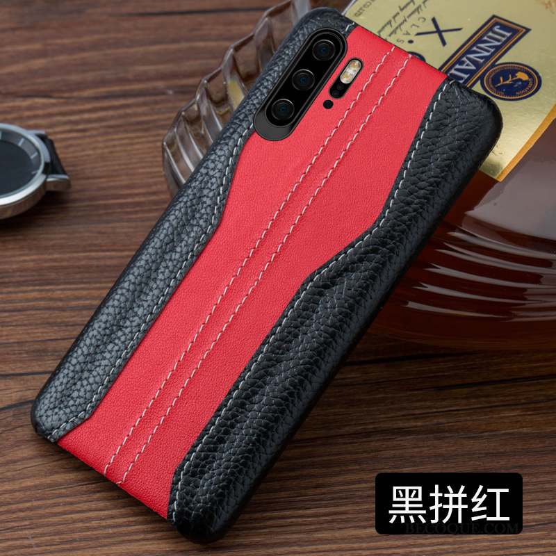 Huawei P30 Pro Coque Cuir Marque De Tendance Personnalisé Qualité Épissure Mode