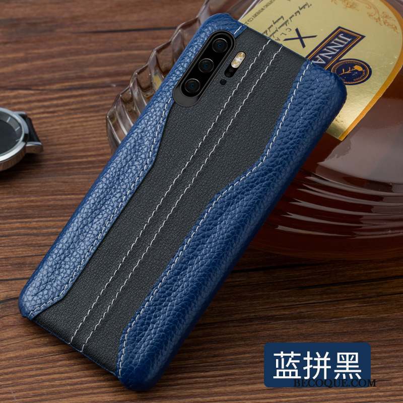 Huawei P30 Pro Coque Cuir Marque De Tendance Personnalisé Qualité Épissure Mode