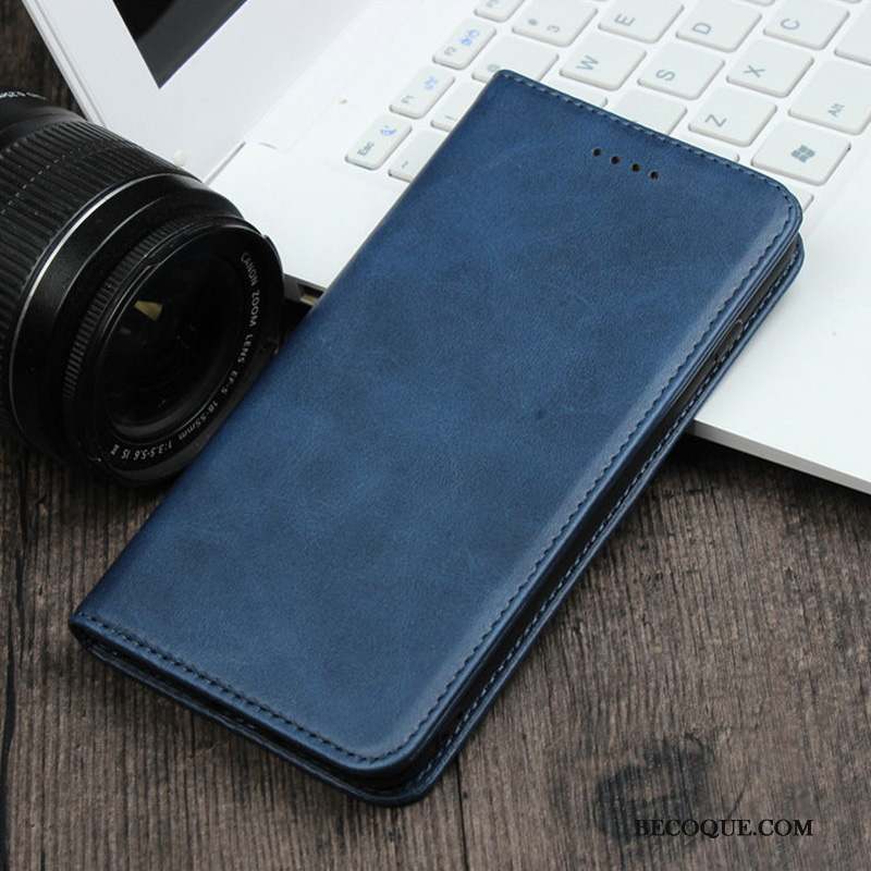 Huawei P30 Pro Coque De Téléphone Clamshell Fluide Doux Protection Cuir Véritable Noir