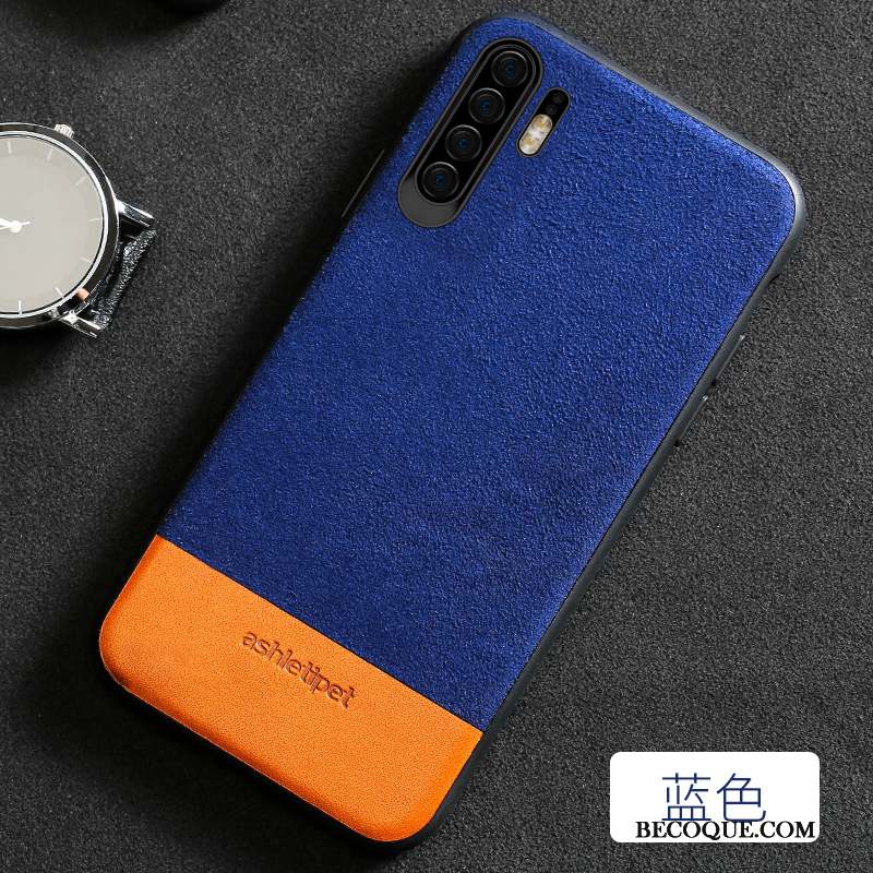 Huawei P30 Pro Coque De Téléphone Luxe Étui En Cuir Daim Fourrure Tout Compris Incassable