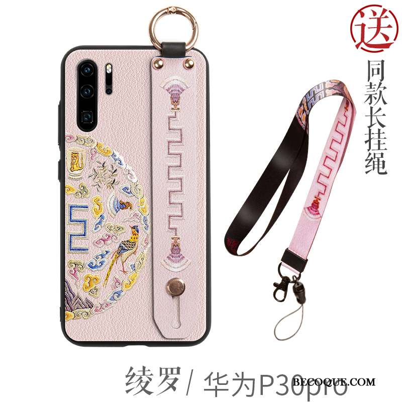 Huawei P30 Pro Coque De Téléphone Ornements Suspendus Support Silicone Violet Tout Compris