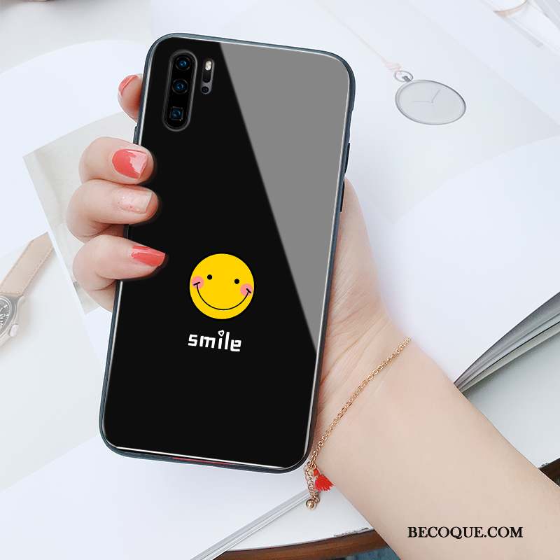 Huawei P30 Pro Coque De Téléphone Silicone Tendance Blanc Verre Fluide Doux