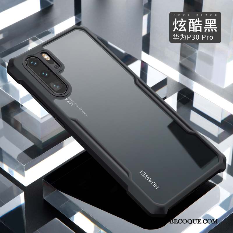 Huawei P30 Pro Coque Marque De Tendance Tout Compris Transparent Personnalité Délavé En Daim