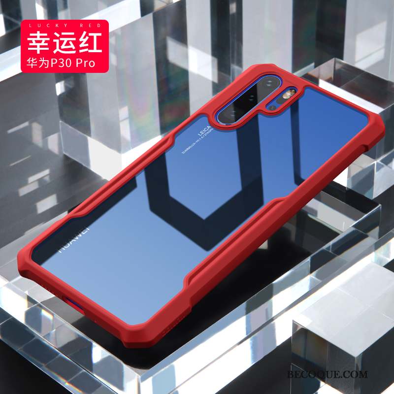 Huawei P30 Pro Coque Marque De Tendance Tout Compris Transparent Personnalité Délavé En Daim