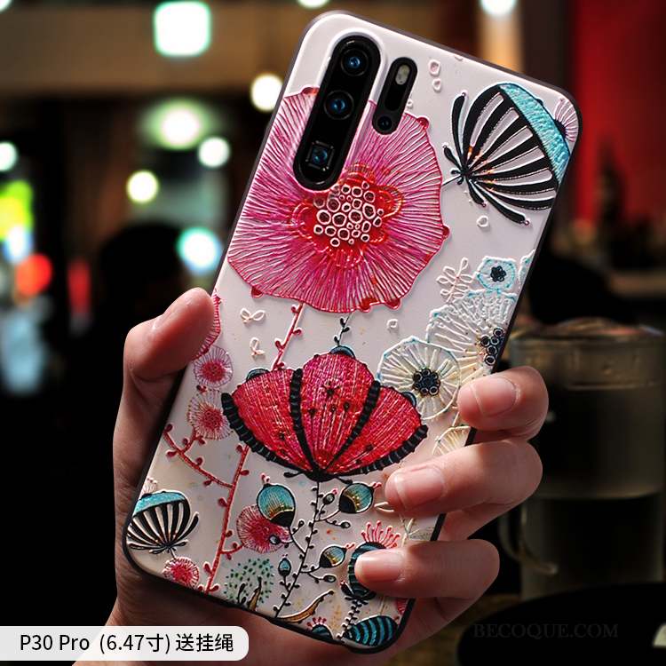 Huawei P30 Pro Coque Silicone Très Mince Personnalité Net Rouge Tout Compris Charmant