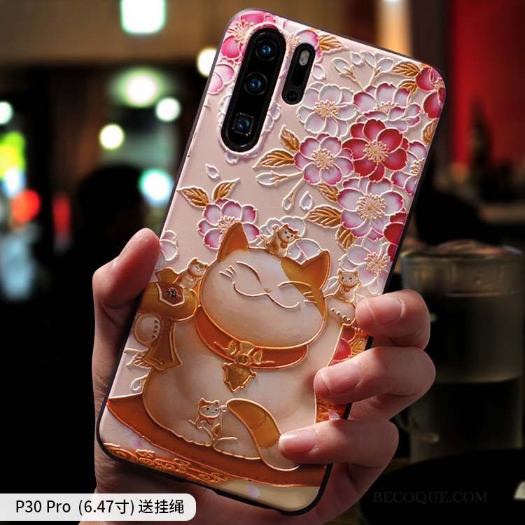 Huawei P30 Pro Coque Silicone Très Mince Personnalité Net Rouge Tout Compris Charmant