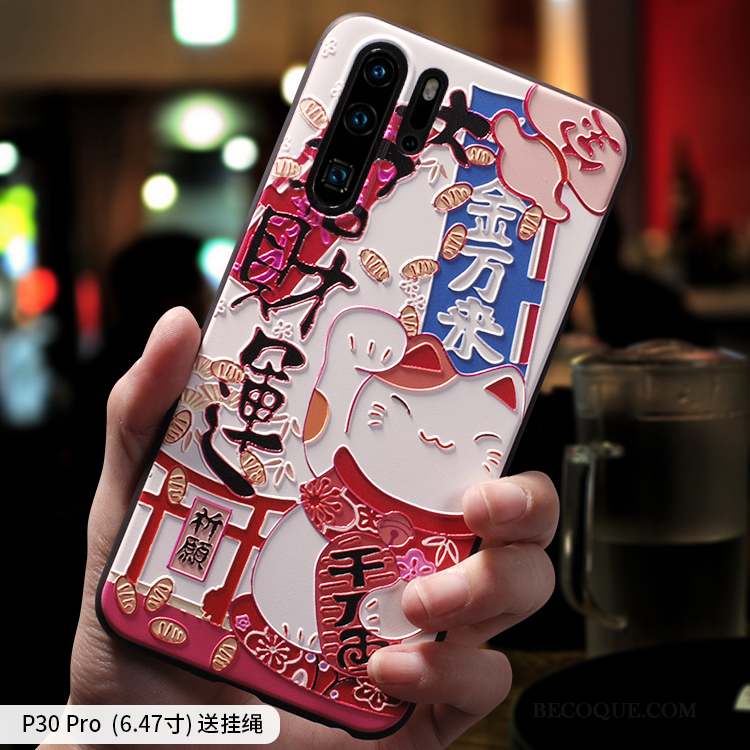 Huawei P30 Pro Coque Silicone Très Mince Personnalité Net Rouge Tout Compris Charmant