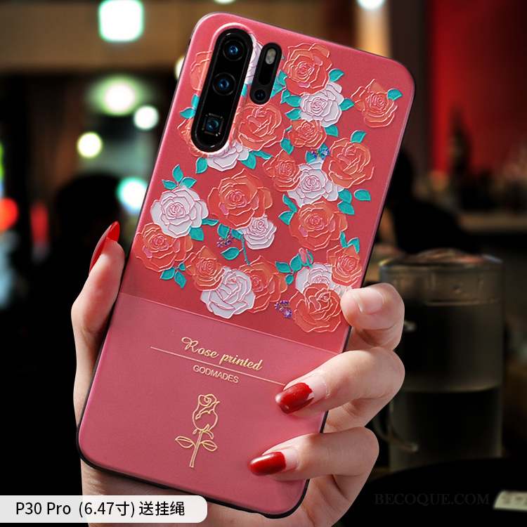 Huawei P30 Pro Coque Tout Compris Mode Créatif Marque De Tendance Délavé En Daim Incassable