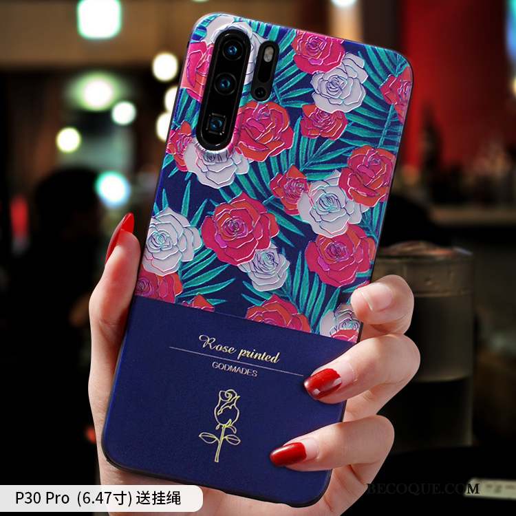 Huawei P30 Pro Coque Tout Compris Mode Créatif Marque De Tendance Délavé En Daim Incassable