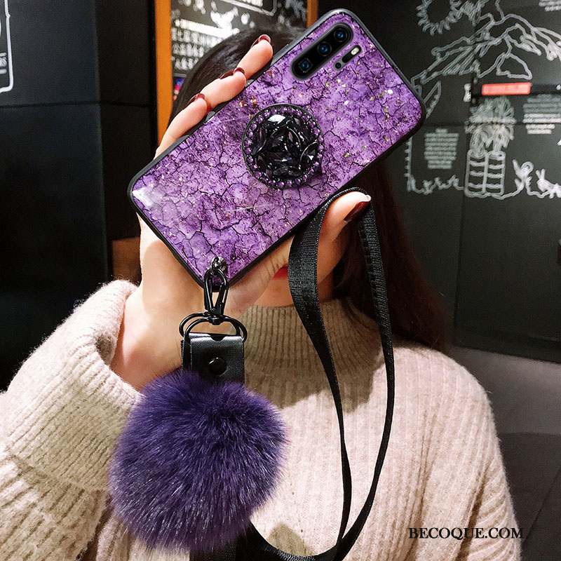 Huawei P30 Pro Coque Violet Fluide Doux Vert Clair Incassable