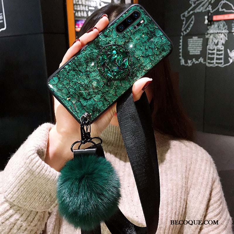 Huawei P30 Pro Coque Violet Fluide Doux Vert Clair Incassable