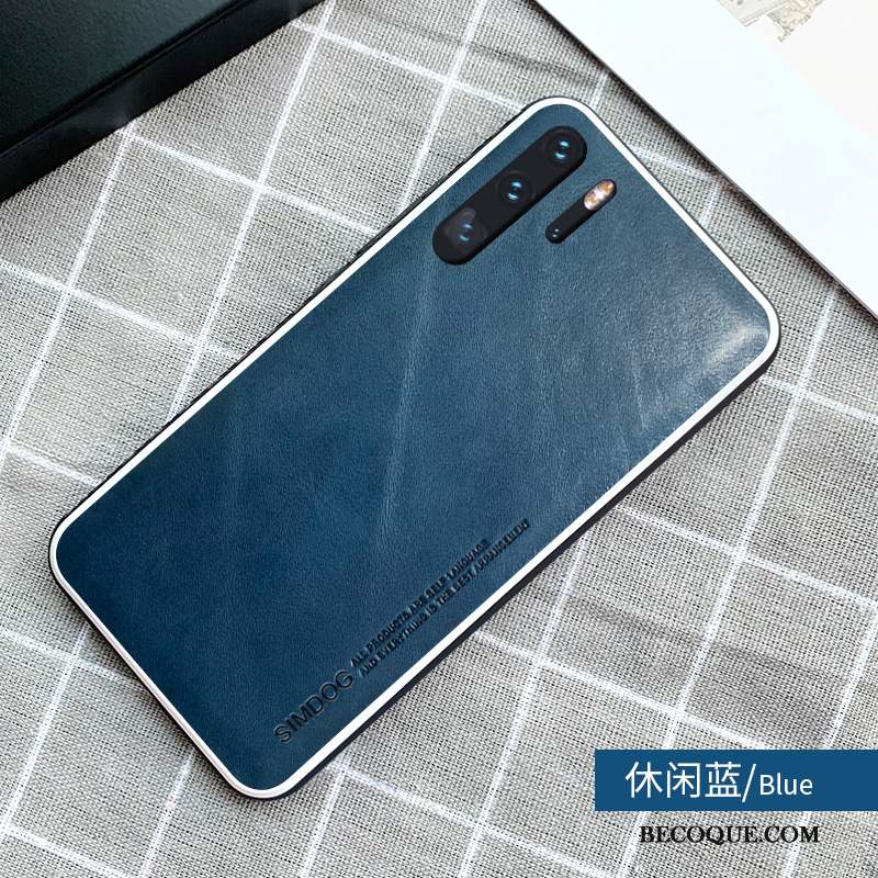 Huawei P30 Pro Coque Étui Business Simple Très Mince Cuir Véritable Antidérapant