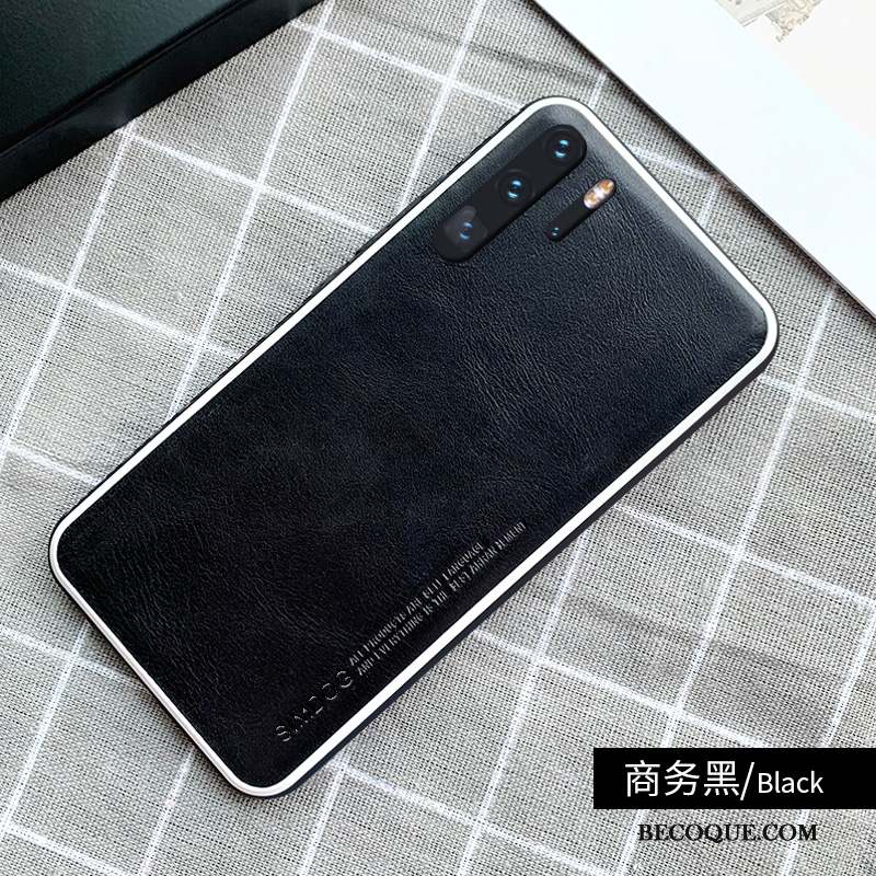 Huawei P30 Pro Coque Étui Business Simple Très Mince Cuir Véritable Antidérapant