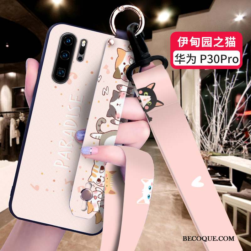 Huawei P30 Pro Coque Étui Créatif Silicone Dessin Animé Vert Incassable