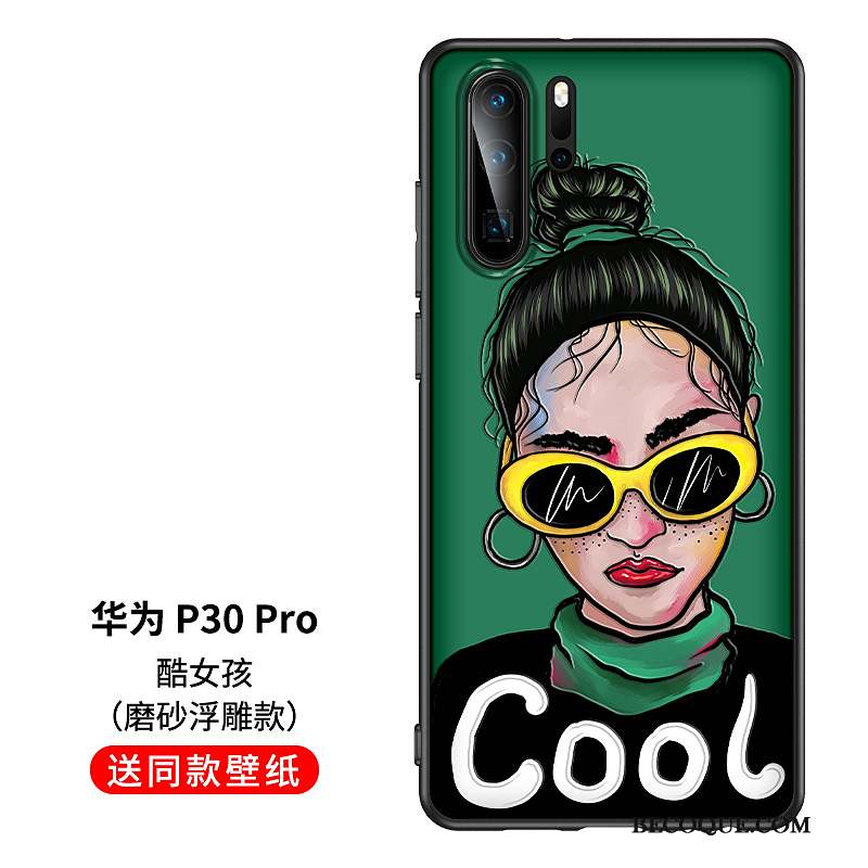 Huawei P30 Pro Fluide Doux Coque De Téléphone Créatif Gaufrage Dessin Animé Original