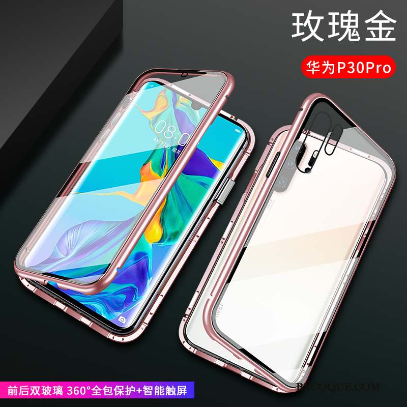 Huawei P30 Pro Incassable Coque De Téléphone Téléphone Portable Verre Étui Rouge