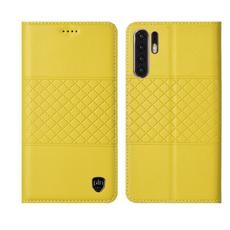 Huawei P30 Pro Incassable Fluide Doux Jaune Silicone Coque De Téléphone Cuir Véritable