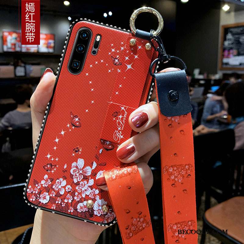 Huawei P30 Pro Membrane Ornements Suspendus Coque Tendance Art Fleurs